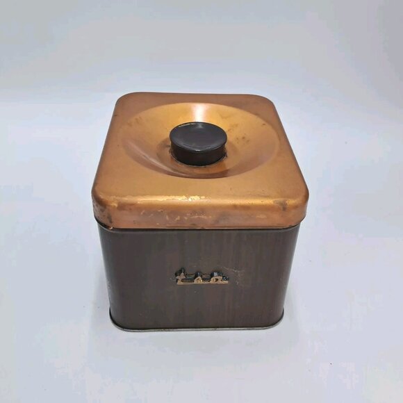 Kenmore Brown Metal Canister Set-Flour-Sugar-Coffee-Tea-Mid Century Kitchen-READ - Picture 16 of 16